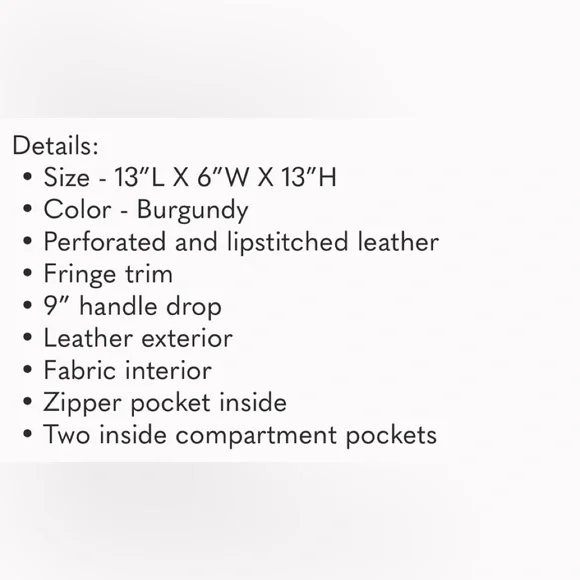 FRYE “VIVIAN” BURGUNDY LEATHER FRINGE BOHO PURSE - Picture 11 of 11